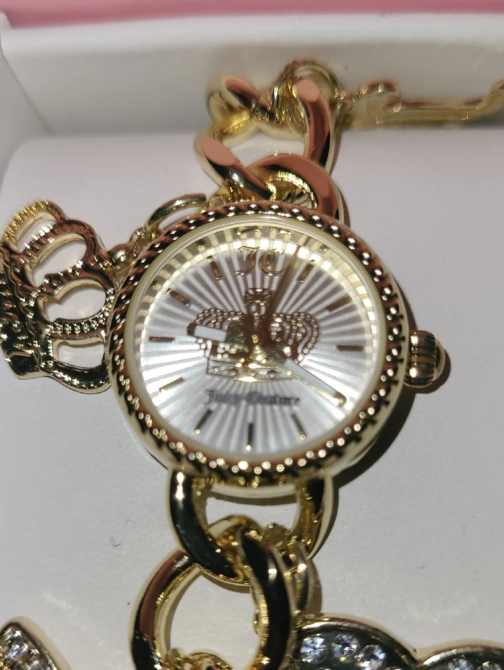 Juicy Couture Gold-Tone Charm Bracelet Watch